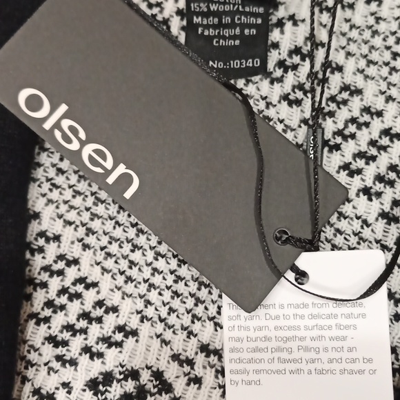 Olsen Henny Open Front Wool Yarn Cardigan Sweater Golden Glam S M - Picture 10 of 16